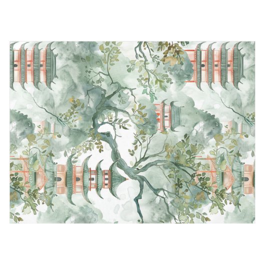 Asiatische Pagode in Verdant Landscape (5) Tischdecke (Vorderseite (Horizontal))
