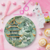 Asiatische Pagode in Verdant Landscape (6) Pappteller (Party)