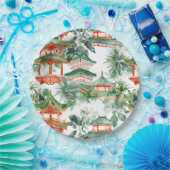 Asiatische Pagode in Verdant Landscape (7) Pappteller (Party)