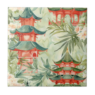 Asiatische Pagode in Verdant Landscape (8) Fliese