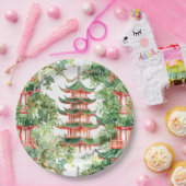 Asiatische Pagode in Verdant Landscape (9) Pappteller (Party)