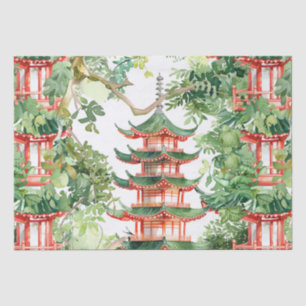 Asiatische Pagode in Verdant Landscape (9) Seidenpapier
