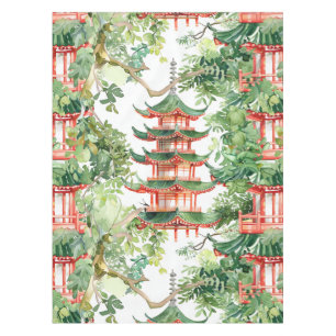 Asiatische Pagode in Verdant Landscape (9) Tischdecke