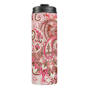 Asiatische Paisley-Elemente, boho Vintag. Thermosbecher