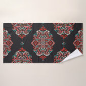 Asiatische Paisley-Elemente, boho Vintage Muster. Badehandtuch (Badehandtuch)