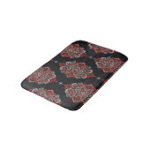 Asiatische Paisley-Elemente, boho Vintage Muster. Badematte (Schrägansicht)