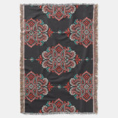 Asiatische Paisley-Elemente, boho Vintage Muster. Decke (Vorderseite Vertikal)