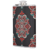 Asiatische Paisley-Elemente, boho Vintage Muster. Flachmann (Links)