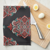 Asiatische Paisley-Elemente, boho Vintage Muster. Geschirrtuch (Viertel Falte)