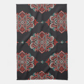 Asiatische Paisley-Elemente, boho Vintage Muster. Geschirrtuch (Vertikal)