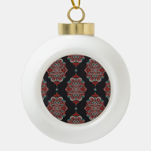 Asiatische Paisley-Elemente, boho Vintage Muster. Keramik Kugel-Ornament