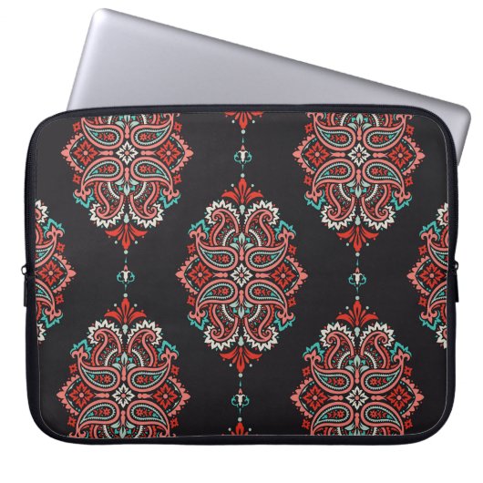 Asiatische Paisley-Elemente, boho Vintage Muster. Laptopschutzhülle (Vorderseite)