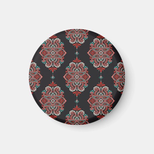 Asiatische Paisley-Elemente, boho Vintage Muster. Magnet (Vorne)