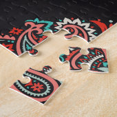 Asiatische Paisley-Elemente, boho Vintage Muster. Puzzle (Seite)