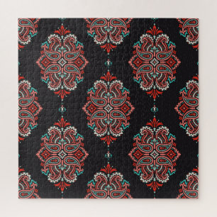Asiatische Paisley-Elemente, boho Vintage Muster. Puzzle