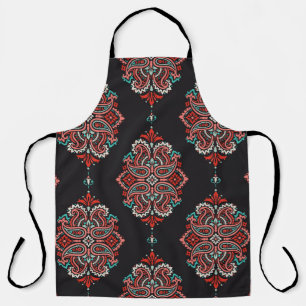 Asiatische Paisley-Elemente, boho Vintage Muster. Schürze