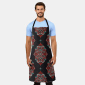 Asiatische Paisley-Elemente, boho Vintage Muster. Schürze (Getragen)