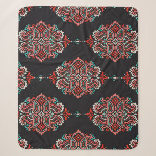 Asiatische Paisley-Elemente, boho Vintage Muster. Sherpadecke
