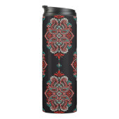 Asiatische Paisley-Elemente, boho Vintage Muster. Thermosbecher (Nach rechts gedreht)