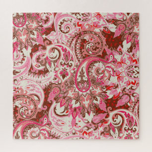 Asiatische Paisley-Elemente, Boho-Vintage. Puzzle