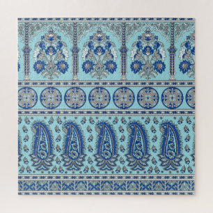 Asiatische Paisley-Grenze: Traditionelles Design. Puzzle