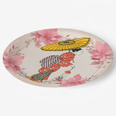 Asiatische Papierplatte Pappteller (Schrägansicht)