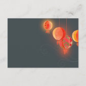 Asiatische Party Lanterns Hochzeitsempfang Begleitkarte (Rückseite)