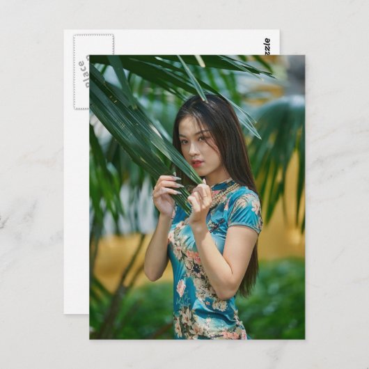 Asiatische Postkarte (Vorne/Hinten)