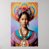 Asiatische Prinzessin mit großer Halskette Poster (Vorne)