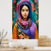 Asiatische Prinzessin mit Hijab Poster (Küche)