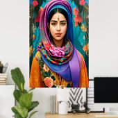 Asiatische Prinzessin mit Hijab Poster (Heimbüro)