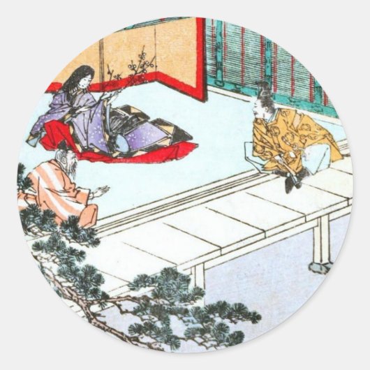 Asiatische Prinzessin Runder Aufkleber (Vorderseite)