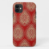 Asiatische Red and Gold Teardrop iPhone Case (Rückseite)