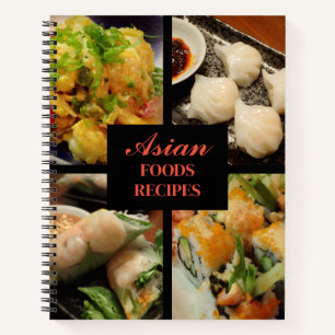 Asiatische Rezepte 4 Foto-Sammlung Notizbuch