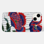 Asiatische Rote Pflaumen im Kanji Hintergrund Case-Mate iPhone Hülle (Rückseite (Horizontal))