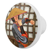 Asiatische Schlachtfrau Keramikknauf (Rechts)