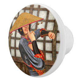 Asiatische Schlachtfrau Keramikknauf