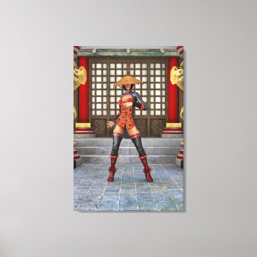 Asiatische Schlachtfrau Leinwanddruck (Vorderseite)