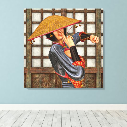 Asiatische Schlachtfrau Leinwanddruck (Insitu (Holzboden))