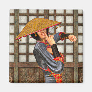 Asiatische Schlachtfrau Magnet