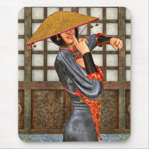Asiatische Schlachtfrau Mousepad