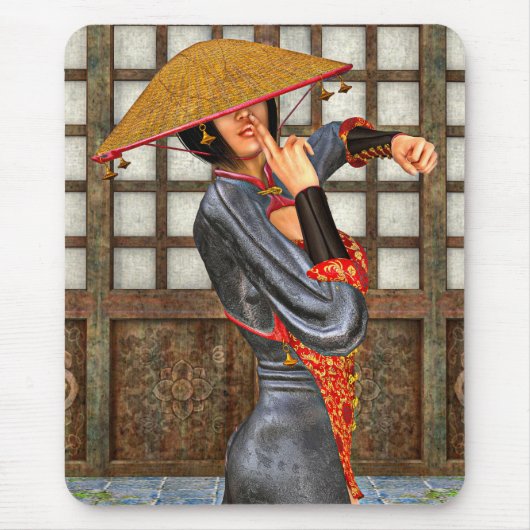 Asiatische Schlachtfrau Mousepad (Vorne)