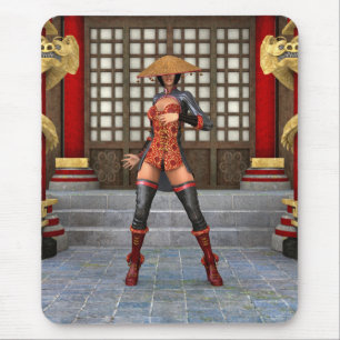 Asiatische Schlachtfrau Mousepad