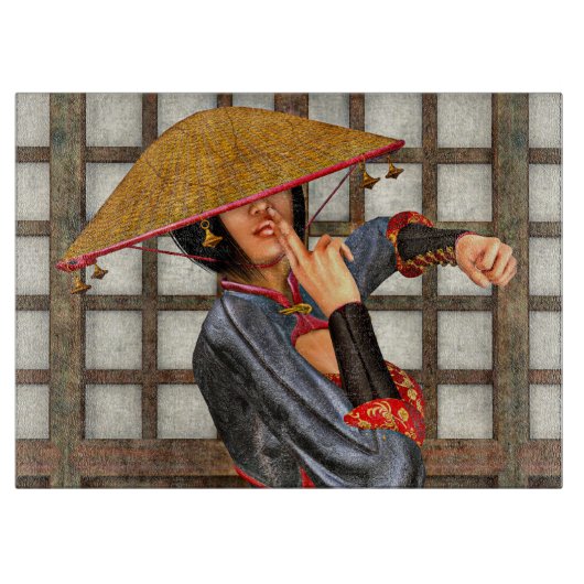 Asiatische Schlachtfrau Schneidebrett (Vorderseite)