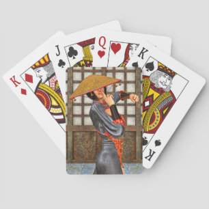 Asiatische Schlachtfrau Spielkarten