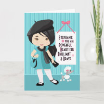 Asiatische schöne und tapfere Girl Card