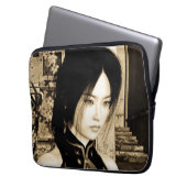 Asiatische Schönheit Laptopschutzhülle (Vorderseite Links)