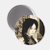 Asiatische Schönheit Magnet (Vorderseite/Rückseite)