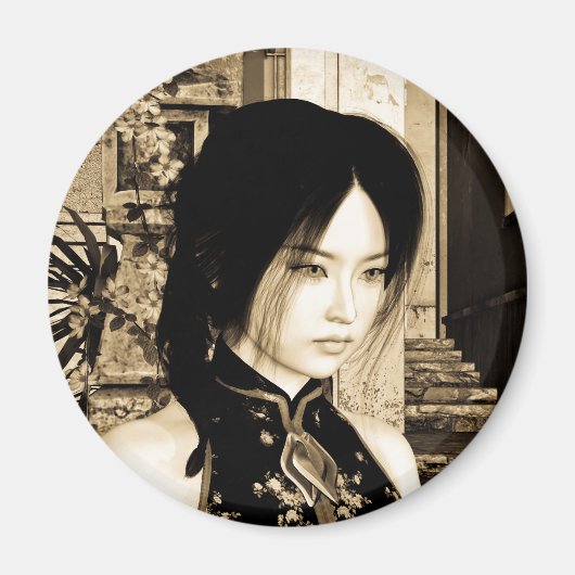 Asiatische Schönheit Magnet (Vorne)