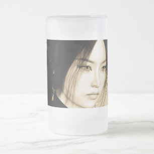 Asiatische Schönheit Mattglas Bierglas